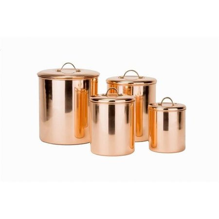 OLD DUTCH INTERNATIONAL Old Dutch International 1243 Polished Copper Canister Set with Brass knob; 4 Piece 1243